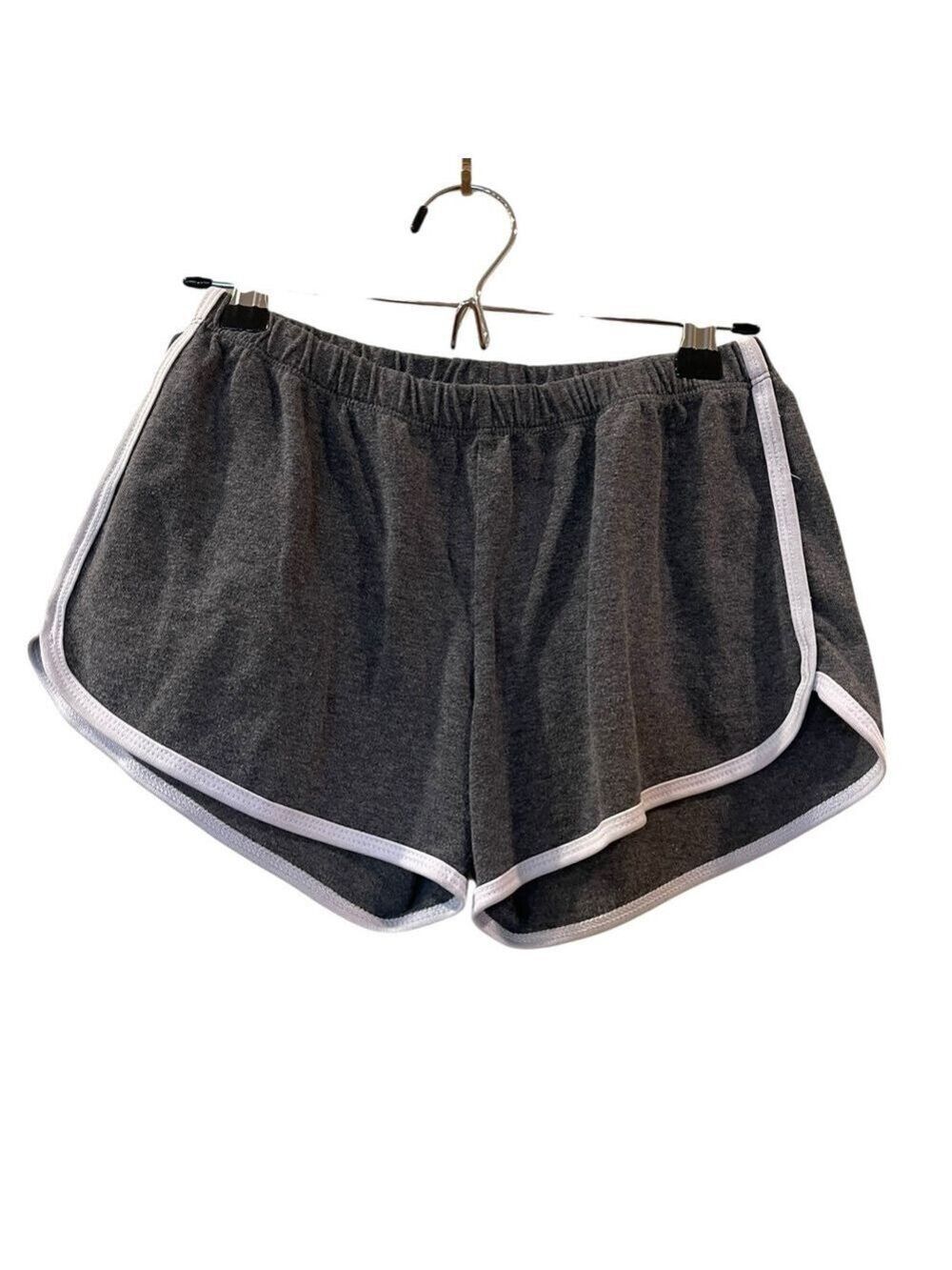 Popular 21 Women's Gray White Stripe Comfy Shorts Size Small